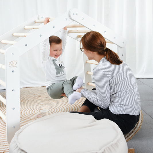 MeowBaby großes Kletterdreieck 112x61x94 cm Pikler für Kinder Montessori