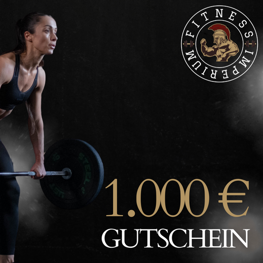 1.000 EUR Gutschein für Fitnessgeräte und Fitness Equipment – ideales Fitness Geschenk bei Fitness Imperium Deutschland