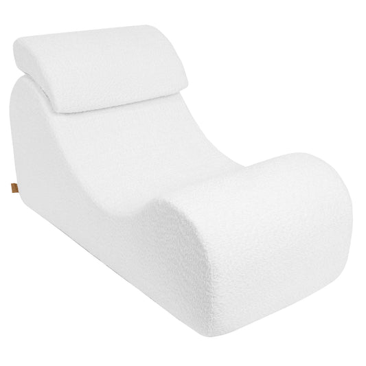 MeowBaby Sitzsack Wave Lounger Bouclé - creme/weiss