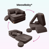Meowbaby Kindersessel 3‑in‑1 Ästhetik Cord - Faltbare Kindercouch & Spielmatratze - Classic Cord Edition