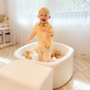 MeowBaby Schaumspielset Bouclé cremé/weiss mit Bällebad, 200 Bälle - eigene Farbauswahl