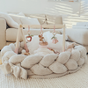 MeowBaby Babynestchen Ästhetik Cord mit Spielmatte & 3m geflochtener Bettumrandung - Classic Cord Edition