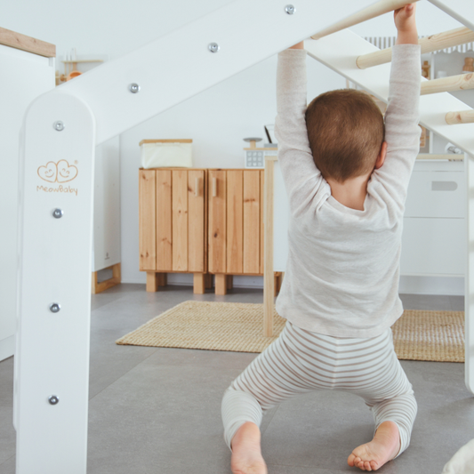 MeowBaby großes Kletterdreieck 112x61x94 cm Pikler für Kinder Montessori