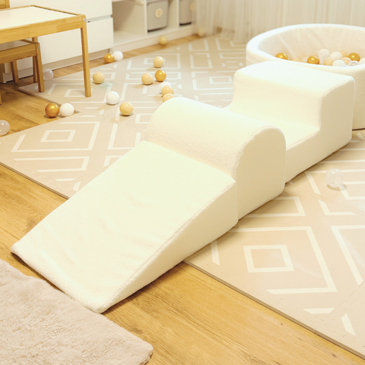 MeowBaby Schaumspielset Bouclé 3 Elemente - cremé/weiss