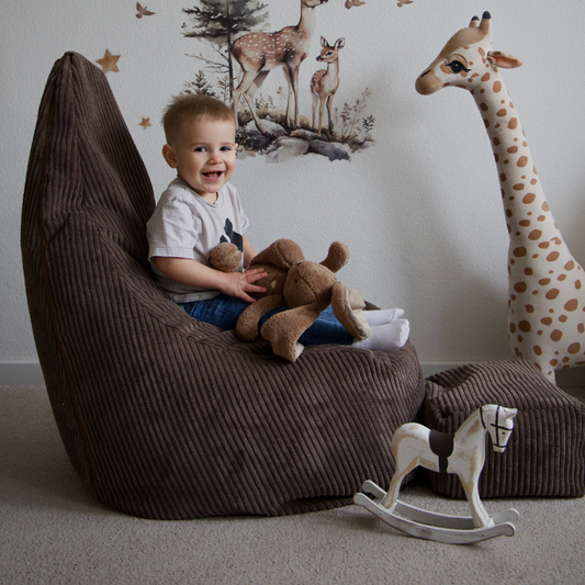 MeowBaby Kindersessel & Kinderhocker Ästhetik Cord Tearo - Classic Cord Edition