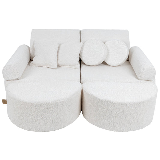 MeowBaby Spielsofa Mini Max Premium Bouclé - cremé/weiss