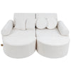 MeowBaby Spielsofa Mini Max Premium Bouclé - cremé/weiss
