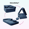Meowbaby Kindersessel 3‑in‑1 Churros - Faltbare Kindercouch & Spielmatratze - Plüschcord Edition