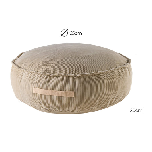 MeowBaby Sitzpouf für Kinder, Rund, Premium Cord - Slim Cord Edition
