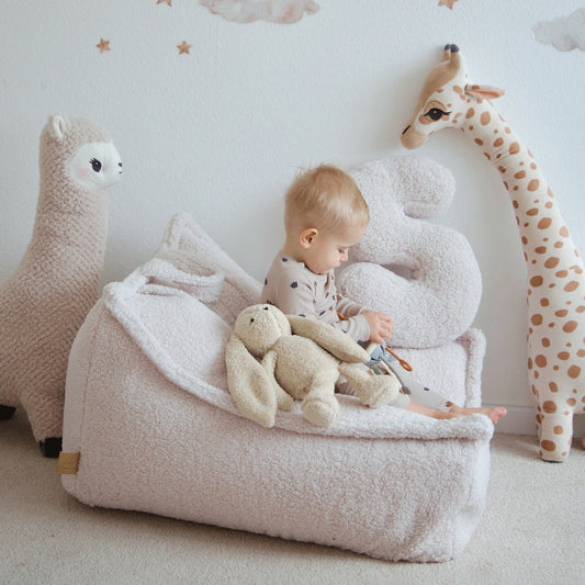 MeowBaby Kindersessel Bearly eckig - Soft Teddy Edition