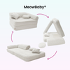 Meowbaby Kindersessel 3‑in‑1 Churros - Faltbare Kindercouch & Spielmatratze - Plüschcord Edition