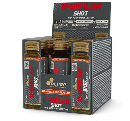 OLIMP® R-WEILER SHOTS (9 x 60ml, Glasampulle) - Pre-Workout-Booster