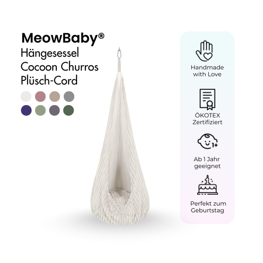 MeowBaby Hängesessel Cocoon Churros Plüsch-Cord