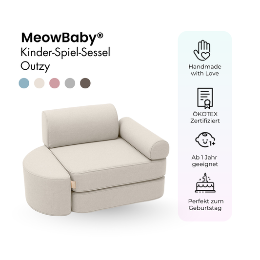 Meowbaby Kindersessel 3‑in‑1 Outzy - Faltbare Kindercouch & Spielmatratze - Outdoor Living Edition