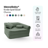 Meowbaby Kindersessel 3‑in‑1 Churros - Faltbare Kindercouch & Spielmatratze - Plüschcord Edition