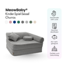 Meowbaby Kindersessel 3‑in‑1 Churros - Faltbare Kindercouch & Spielmatratze - Plüschcord Edition