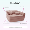 Meowbaby Kindersessel 3‑in‑1 Churros - Faltbare Kindercouch & Spielmatratze - Plüschcord Edition