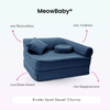 Meowbaby Kindersessel 3‑in‑1 Churros - Faltbare Kindercouch & Spielmatratze - Plüschcord Edition