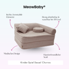 Meowbaby Kindersessel 3‑in‑1 Churros - Faltbare Kindercouch & Spielmatratze - Plüschcord Edition
