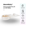 MeowBaby Schaumspielset Bouclé cremé/weiss mit Bällebad, 200 Bälle - eigene Farbauswahl