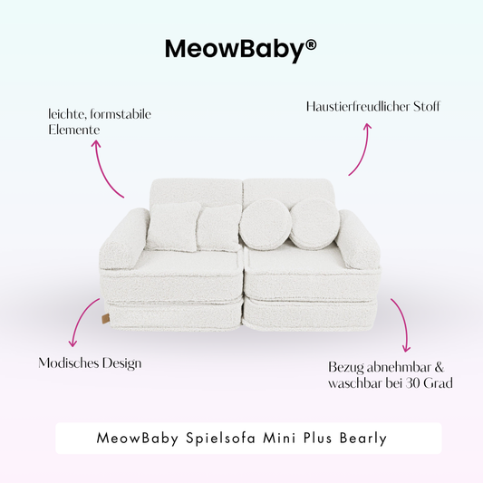 MeowBaby Spielsofa Mini Plus Bearly - Soft Teddy Edition