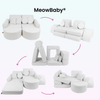 MeowBaby Spielsofa Mini Max Premium Bouclé - cremé/weiss