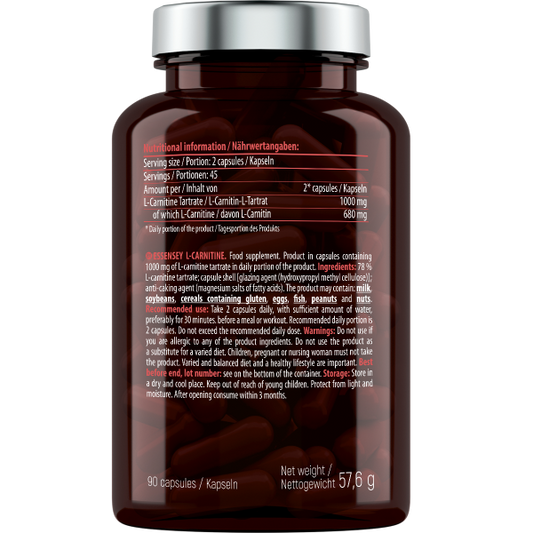 Essensey® L-CARNITINE 1000mg (90 Kapseln)