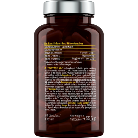 Essensey® VITAMIN D3 + K2 MK-7 (90 Kapseln)