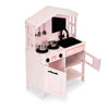MeowBaby Montessori Holzspielküche für Kinder mit Zubehör - rosa