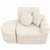 MeowBaby Kindersessel 3-in-1 Max Ästhetik Cord - faltbare Kindercouch & Spielmatratze - Classic Cord Edition