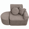MeowBaby Kindersessel 3-in-1 Max Ästhetik Cord - faltbare Kindercouch & Spielmatratze - Classic Cord Edition