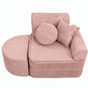 MeowBaby Kindersessel 3-in-1 Max Ästhetik Cord - faltbare Kindercouch & Spielmatratze - Classic Cord Edition