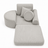MeowBaby Kindersessel 3-in-1 Max Ästhetik Cord - faltbare Kindercouch & Spielmatratze - Classic Cord Edition