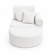 MeowBaby Kindersessel 3-in-1 Max Bouclé - faltbare Kindercouch & Spielmatratze