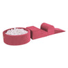 MeowBaby Schaumspielset Velvet mit Bällebad, 200 Bälle - eigene Farbauswahl